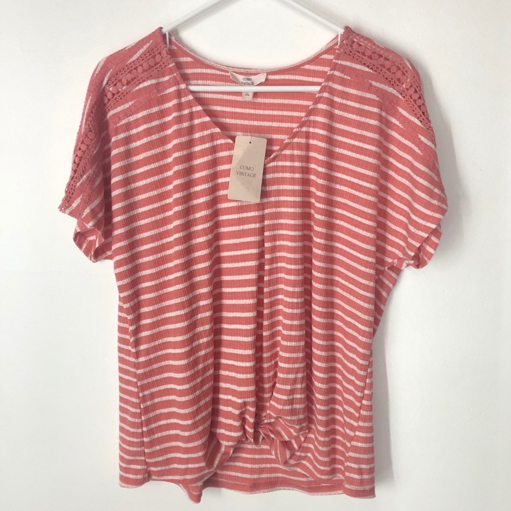 Come vintage striped scooped neck T-shirt